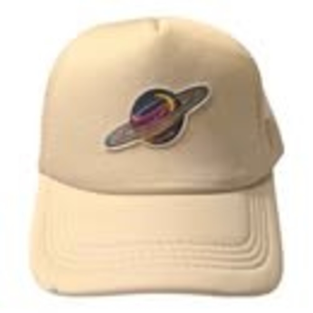 Unisex Beige Planet Patch Trucker Hat